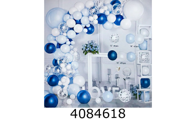 Повітряні кульки АРКА біло БЛАКИТНА  107шт  (100) 25-224