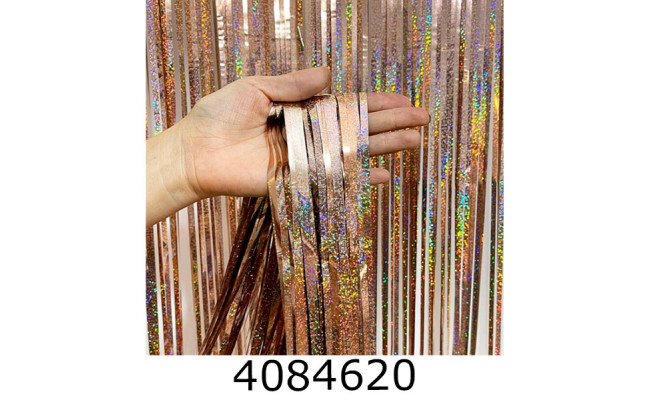 Шторка фольгована для фотозони рожеве золото 22-357