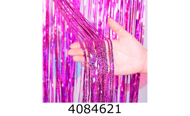 Шторка фольгована для фотозони Голограма малина 22-357