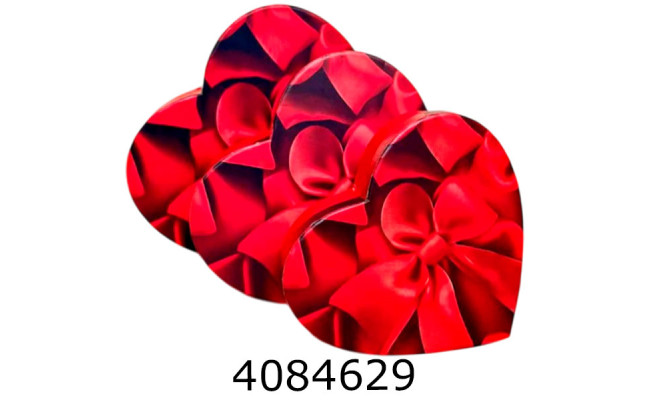 Коробка карт. для подарунків 3в1 Серце черв. з бантом  3 ш в наборі 25-483