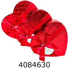 Коробка карт. для подарунків 3в1 Серце черв. в блиск  3 ш в наборі 25-431