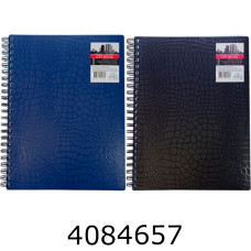 Канц. книга на спір. 100 арк. пласт.обкл. кл. City Book CROKO син/чорн. Графіка (5) ТА44100