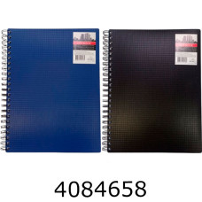 Канц. книга на спір. 100 арк. пласт.обкл. кл. City Book МICRO син/чорн. Графіка (5) ТА44100