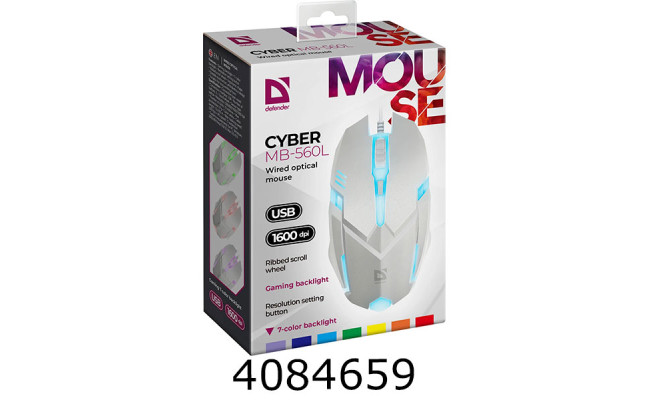 Мишка комп. Defender Cyber MB-560L (чорна) USB 4кнопки 52560