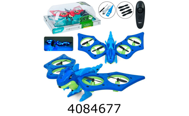 Квадрокоптер радіо акум. світ. USB зар. ручне керування 2 кольори в слюді 33*12*21см (6) 4D-V48