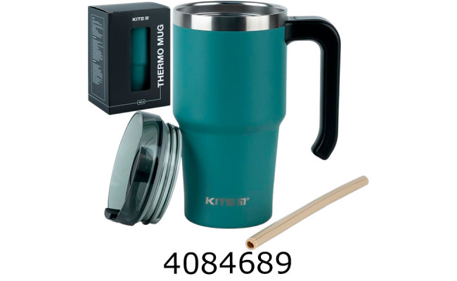 Термокружка з ручкою 600 мл зелена K24-1207-3