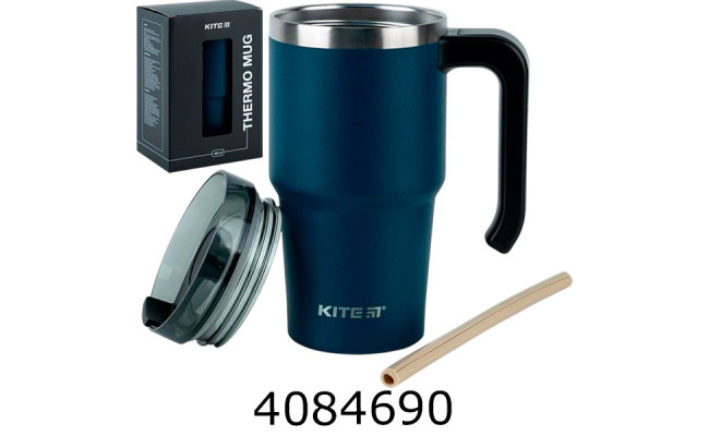 Термокружка з ручкою 600 мл смарагдова K24-1207-2