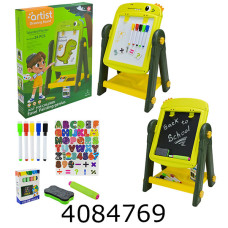 Досточка для малювання на ніжках 2х стороння магнітна + маркергубкакрейдаалфавіт 50*7*39см (18) 050-65