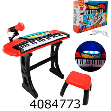 Піаніно в коробці на ніжках з мікрофоном стільчиком  26*41*10см (8/16) MY66313-L