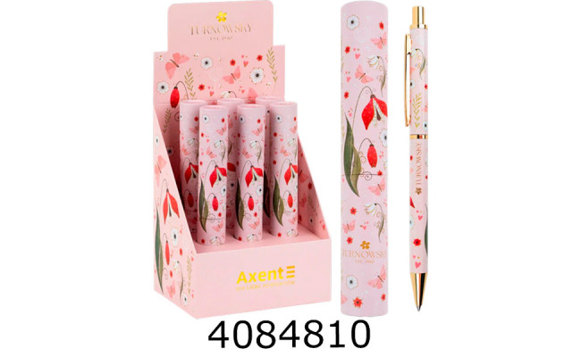 Ручка кульк. авт. Axent Secret Garden синя 05мм AB1107-02-1-A-TR (6) AB1107-02-1-A-