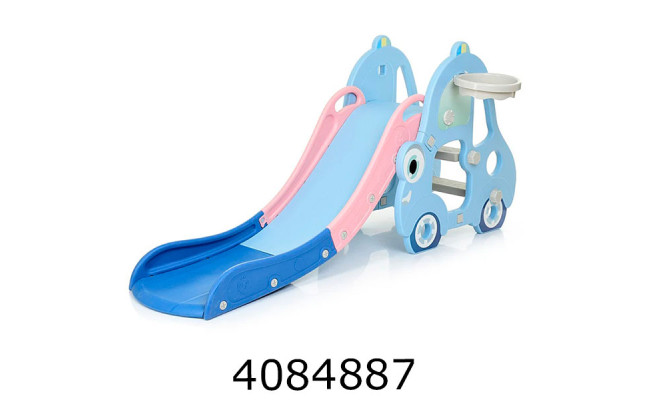 Гірка синьо-рожевого кольору машинка + баскетбольне кільце 165*68*76см (1) L-CC01-4