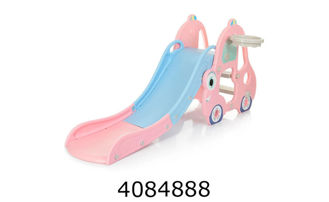 Гірка рожево-синього кольору машинка + баскетбольне кільце 165*68*76см (1) L-CC01-8