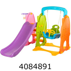 Гірка-гойдалка + баскетбольне кільце 140*38*60см (1) B0903-4