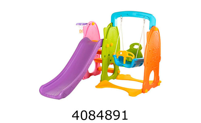 Гірка-гойдалка + баскетбольне кільце 140*38*60см (1) B0903-4