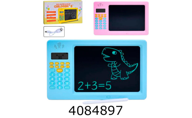 Досточка-планшет LCD для малювання на батар. в коробці з калькулятором 2 види/кольори 27*17*2см (25) TD202373