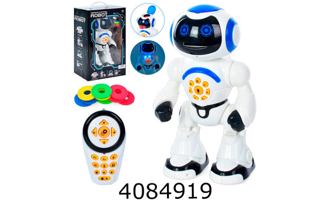 Робот р/у в коробці муз. світ. ходить повторюєстріляє дисками 42*28*14см (4) J1052A