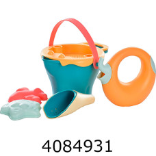 Пісочний набір 7 предметів з відерцем лійка лопатки 2 шт форми 2шт сито у сітці 18*17*20см (36) N1612