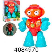 Муз. робот на батар. в коробці муз. світ. тріскачка рухливі очі  18*24*8см (12) LS2026