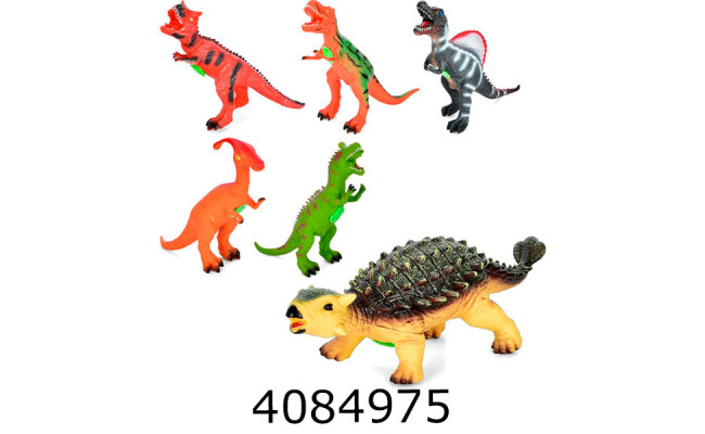 Тварини Динозавр муз. 6 видів в кульку 36см (30) 4460-12