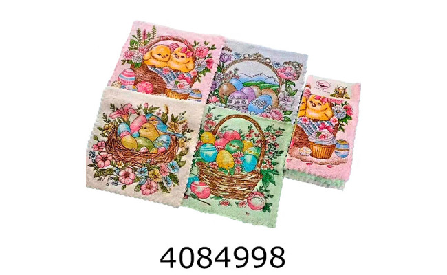 Серветки мікрофібра Великодні 30*30 см ціна за 5 шт 002-293