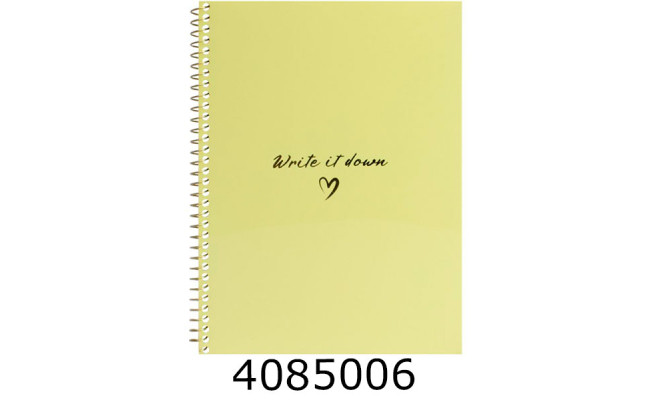 Блокнот на спір. збоку А5 60 арк. Optima кл. пласт. обкл. лимонний O69166