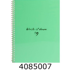 Блокнот на спір. збоку А5 60 арк. Optima кл. пласт. обкл. м'ятний O69167