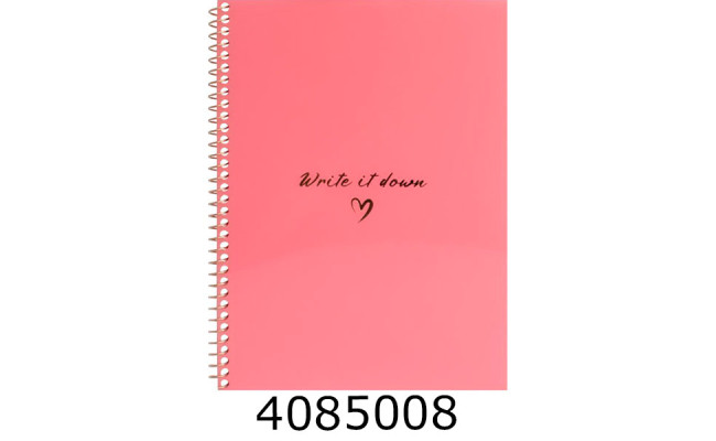 Блокнот на спір. збоку А5 60 арк. Optima кл. пласт. обкл. кораловий O69168