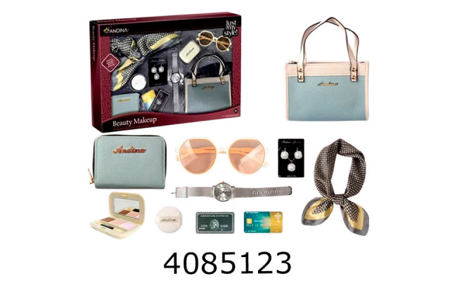 Біжутерія в коробці з сумочкою (хустинка сережки окуляри пудра тіні)  37*6*53 (24) 676