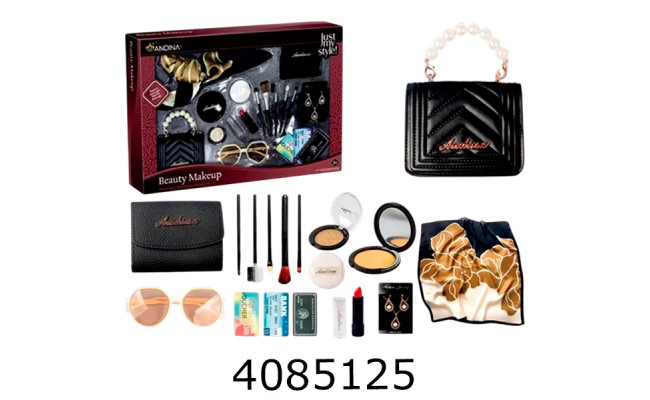 Біжутерія в коробці з сумочкою (хустинка помада сережки туш окуляри)  37*6*53 (24) 676-3