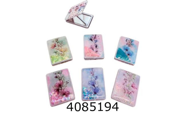 Дзеркальце квіти з акваефектом квадрат (12) А99