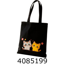 Сумка шопер зі змійкою Котики кольорові 34*40см 802-43