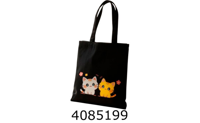 Сумка шопер зі змійкою Котики кольорові 34*40см 802-43