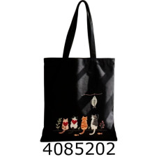 Сумка шопер зі змійкою Котики кольорові 34*40см 802-46