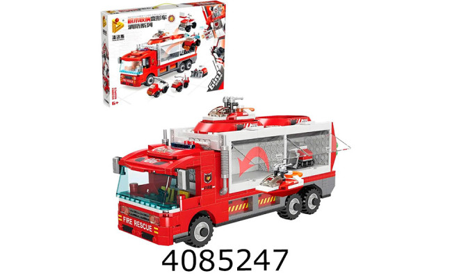 Конструктор Panlos Пожежна машина-трасформер 655 дет. (12) 659003