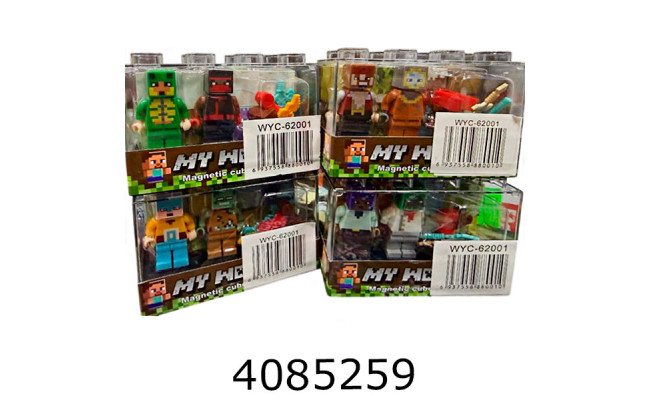 Конструктор магнітний Minecraft 8 дет+ 2 героя в коробці (18) 62001