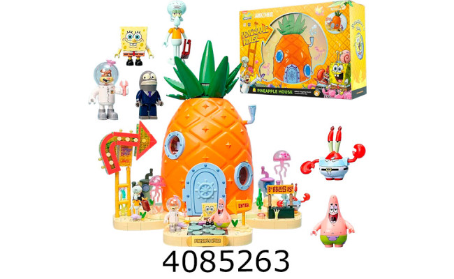 Конструктор Area-X Spange Bob Pineapple House 2345 дет. + 6 героїв в коробці AB0032