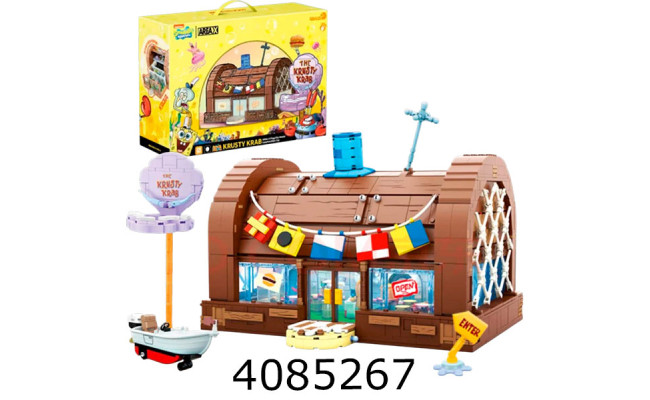 Конструктор Area-X Spange Bob The Krusty Krab 2770 дет. + 6 героїв в коробці AB0027