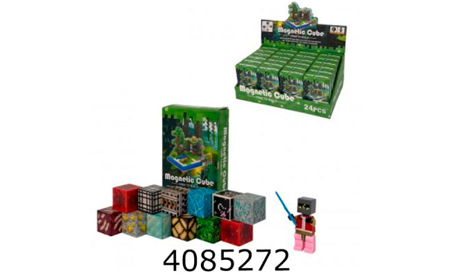 Конструктор магнітний Minecraft 12 дет+ герой в коробці (24) 0291-69