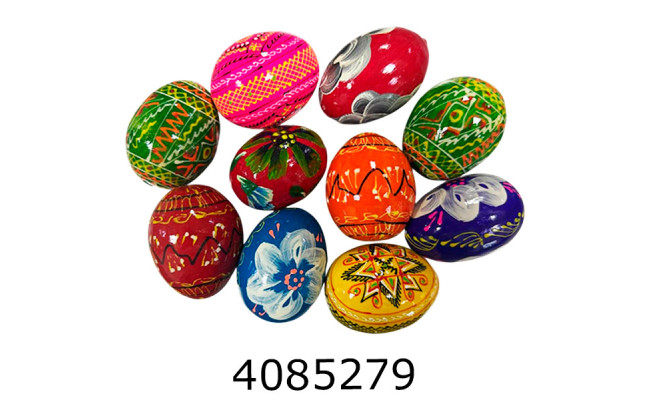 Великодні дерев'яні яйця розписані 6*4см мікс ціна за 5шт