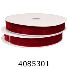 Стрічка оксамитова пакувальна 25мм* 228м червона 581-123