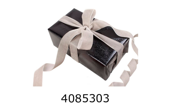 Стрічка оксамитова пакувальна 25мм* 228м срібна 581-192