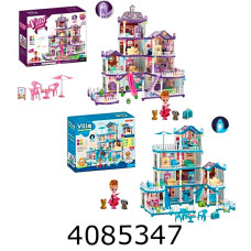 Будиночок в коробці 4х поверховий з меблямиляльками тваринками муз.2 види 275-280дет 39*8*32см (16) 556-49/78