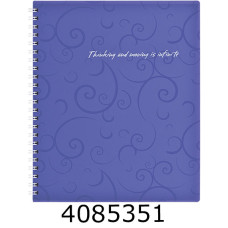 Блокнот на спір. збоку B5 80 арк. кл. пласт. обкл. фіолет. (5) BM.2419-607