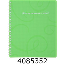 Блокнот на спір. збоку B5 80 арк. кл. пласт. обкл. салатовий (5) BM.2419-615