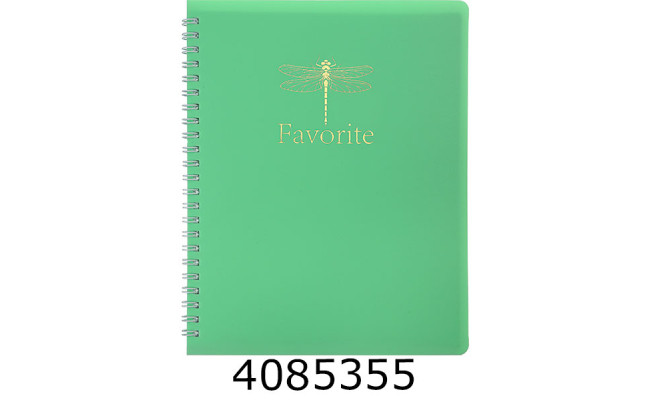 Блокнот на спір. збоку B5 80 арк. кл. пласт. обкл. FAVOURITE PASTEL м'ятний (5) BM.24252150-38