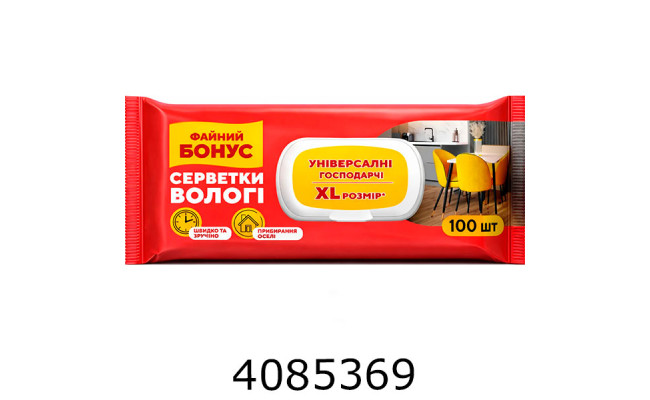Серветка волога універсальна Файний бонус 100шт (6) 70431