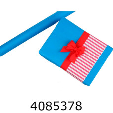 Папір подар. 70*800см Блакитний з червоною смужкою в рулоні 70г/м 255-4952