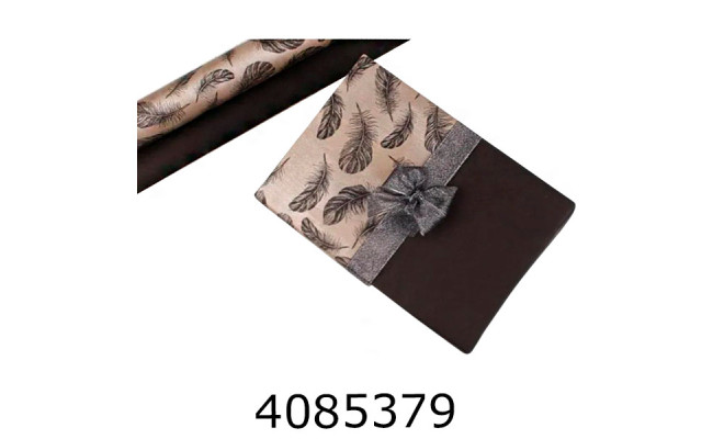 Папір подар. 70*80см чорний з пір`ячком 70г/м2 255-6536