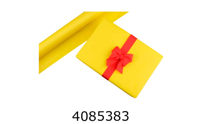 Папір подар. 70*800см жовта в рулоні 70г/м 255-3245