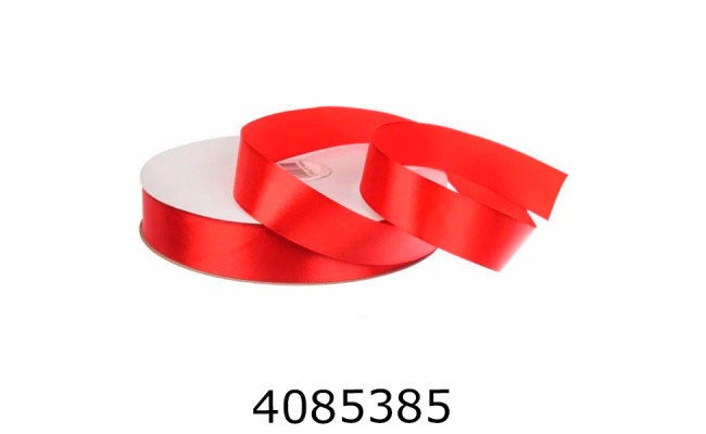 Стрічка атласна пакувальна 25 мм*914м червона 58-10536